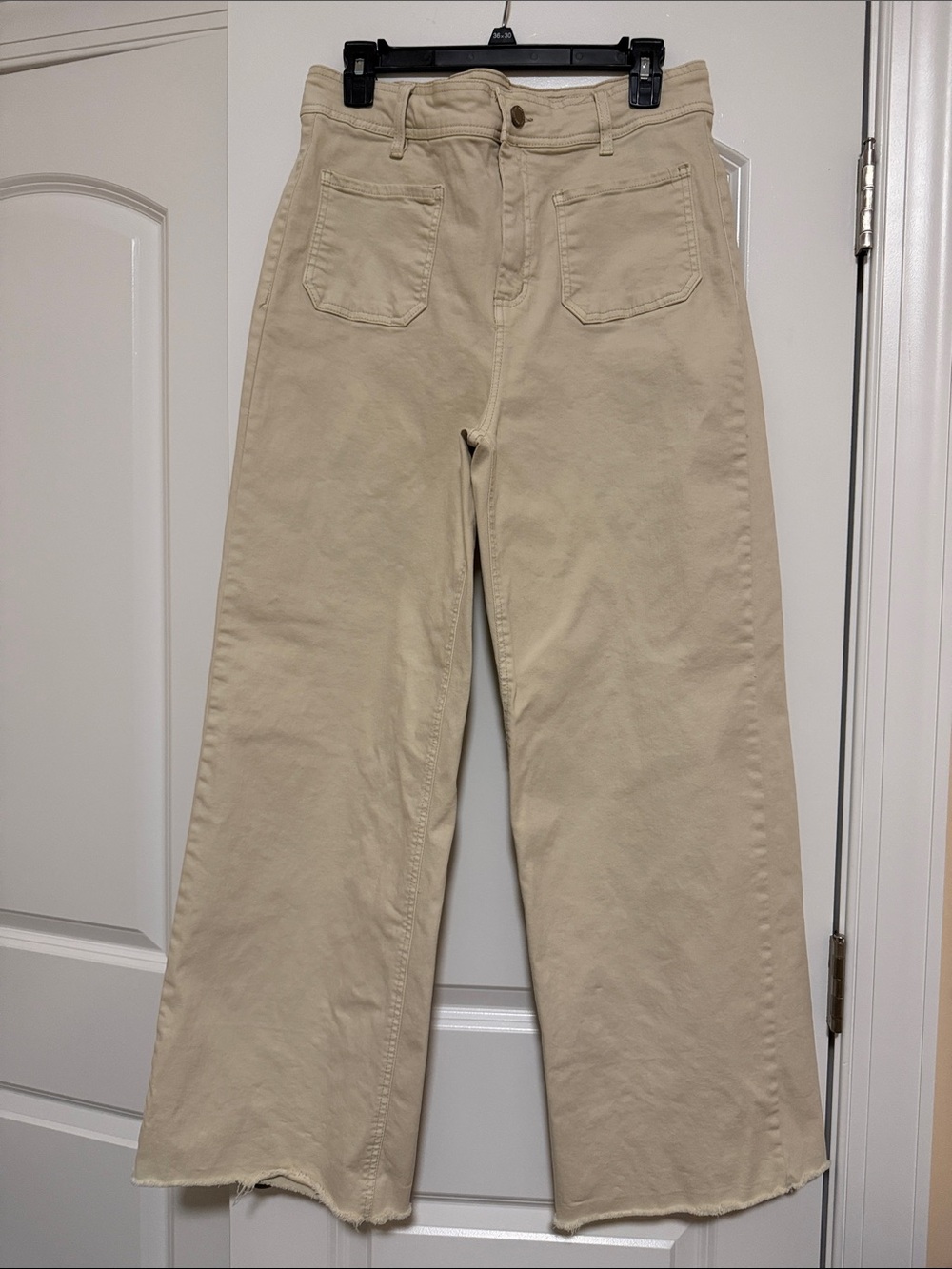 Oat New York Wide-Leg High-Rise Jeans in Beige